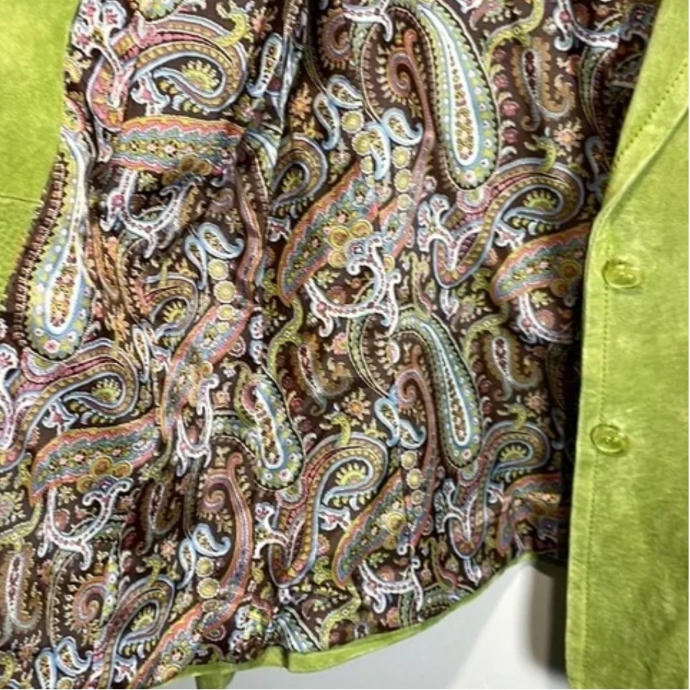 Colebrook Apple Green Real Suede Leather Jacket - Picture 4 of 8